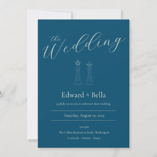 Elegant Minimalist King Queen Wedding Invitation