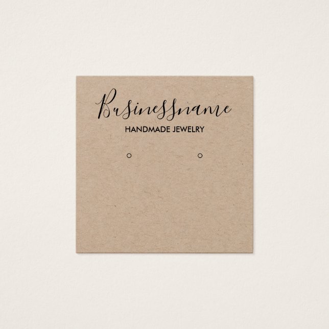 Elegant minimalist kraft earring display card (Front)