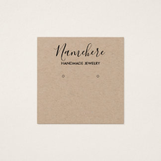 Elegant minimalist kraft earring display card