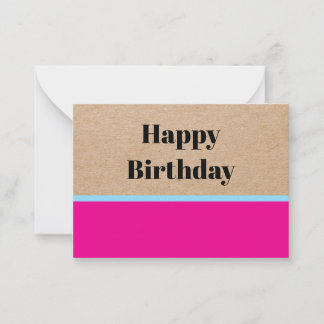 Elegant Minimalist Kraft Paper Happy Birthday Card