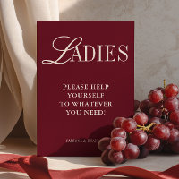 Elegant Minimalist Ladies Bathroom Basket Sign