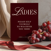 Elegant Minimalist Ladies Bathroom Basket Sign