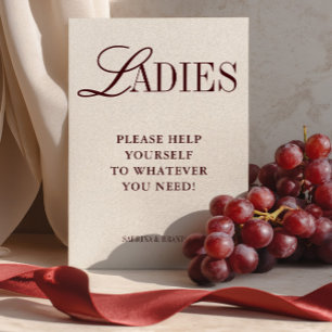 Elegant Minimalist Ladies Bathroom Basket Sign Invitation