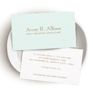 Elegant Minimalist Light Blue Professional Business Card