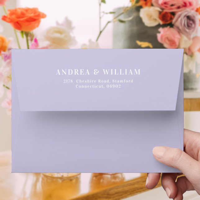 Elegant Minimalist Light Purple Wedding Envelope (Creator Uploaded)