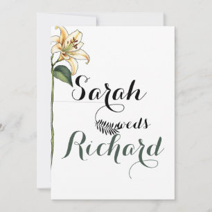 Elegant Minimalist Lily Wedding Invitation