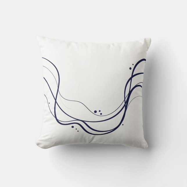 Elegant Minimalist Line Wave Art Cushion (Front)