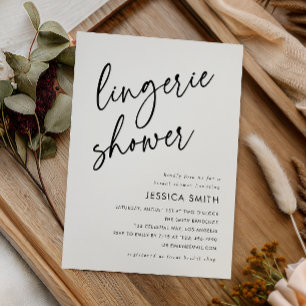 Elegant Minimalist Lingerie Shower Invitation