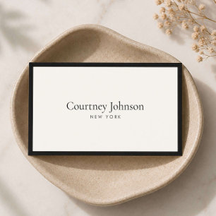Elegant Minimalist Luxury Boutique Black/Ivory Business Card