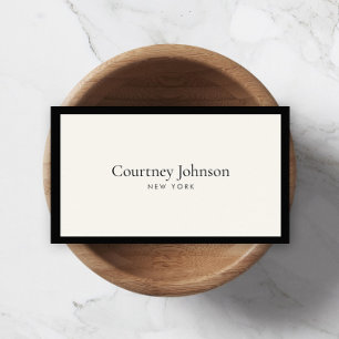 Elegant Minimalist Luxury Boutique Black/Ivory Business Card