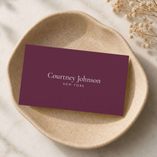 Elegant Minimalist Luxury Boutique Burgundy Business Card