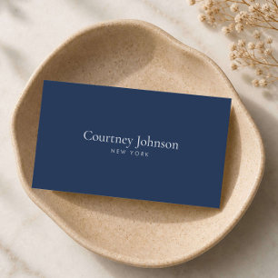 Elegant Minimalist Luxury Boutique Navy Blue Business Card