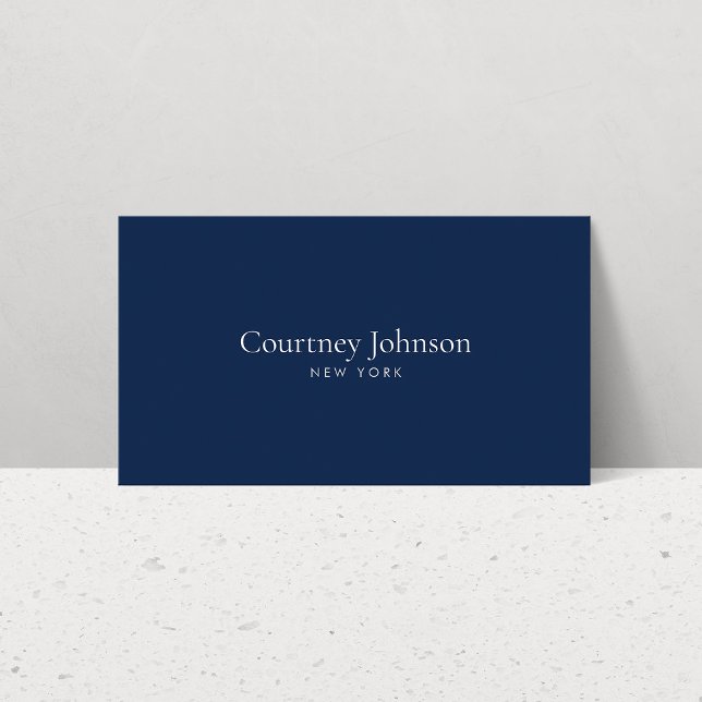 Elegant Minimalist Luxury Boutique Navy Blue Business Card (Creator Uploaded)