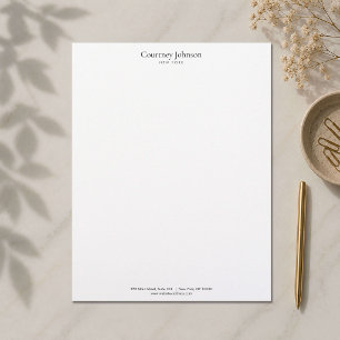 Elegant Minimalist Luxury Boutique White Custom Letterhead