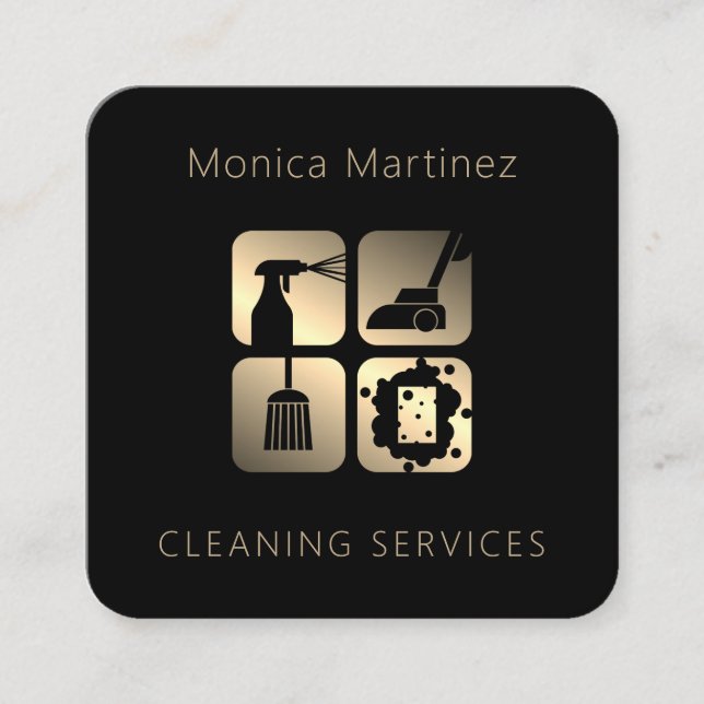 Elegant minimalist luxury  square business card (Front)