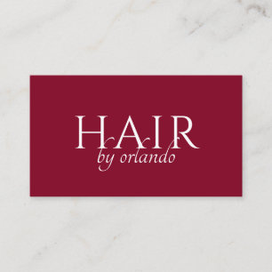 Elegant Minimalist Makeup Artist Burgundy Business Card