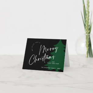 Elegant Minimalist Merry Christmas Greeting Holiday Card