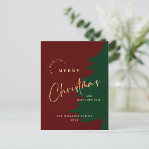 Elegant Minimalist Merry Christmas Greeting Holiday Postcard