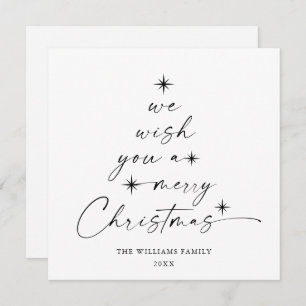 Elegant Minimalist Merry Christmas Hand Drawn Holiday Card