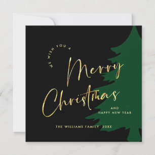 Elegant Minimalist Merry Christmas Modern Greeting Holiday Card