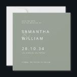Elegant minimalist mix & match modern wedding save the date<br><div class="desc">This stylish minimalist Save the Date card,  with its clean white sans serif fonts printed against a sleek slate grey background,  is a classy way to announce your big day. Create an entire invitation suite by mixing and matching complementary components. This adaptable design can help you create priceless memories.</div>