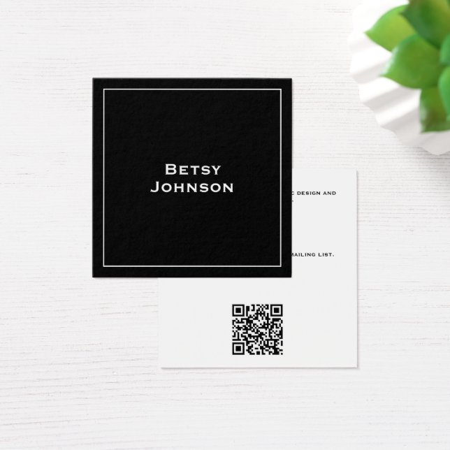 Elegant Minimalist Modern Black Business Card (Desk)