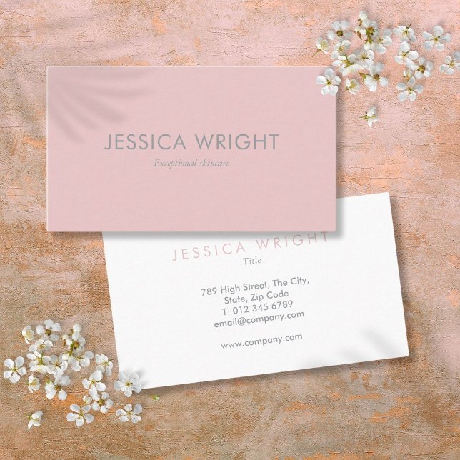 Elegant Minimalist Modern Blush Pink Professional Business Card (Elegant Minimalist Modern Blush Pink Professional Business Card)