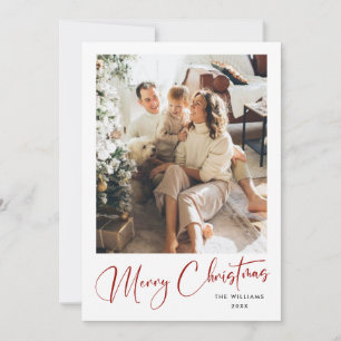 Elegant Minimalist Modern Christmas 2 Photo Holiday Card