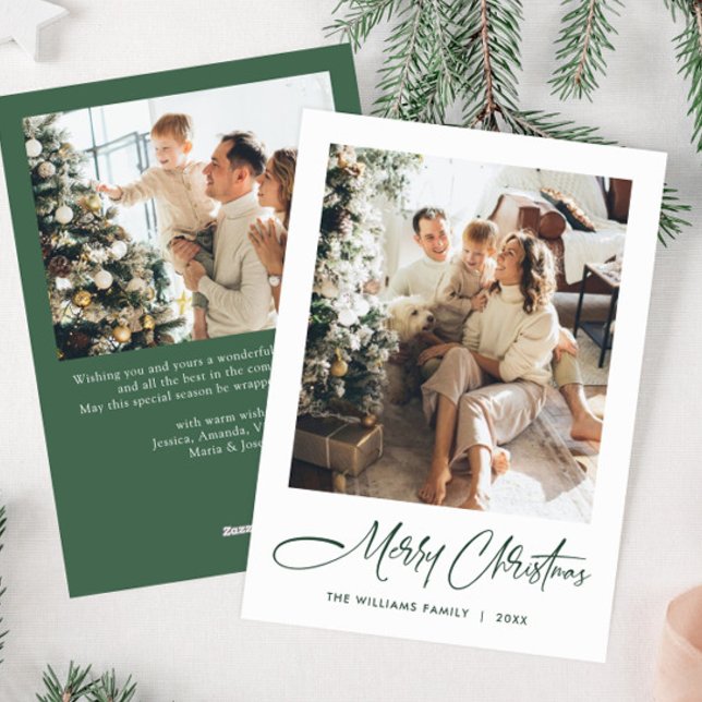 Elegant Minimalist Modern Christmas 2 Photo Holiday Card (Creator Uploaded)