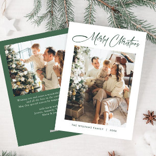 Elegant Minimalist Modern Christmas 2 Photo Holiday Card