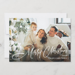 Elegant Minimalist Modern Christmas 3 Photo Holiday Card