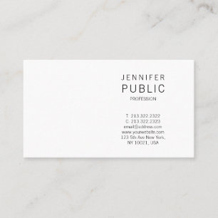 Elegant Minimalist Modern Clean Plain Professional Business Card