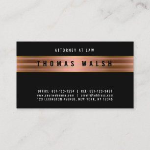 Elegant Minimalist Modern Copper Gold Band Design Business Card