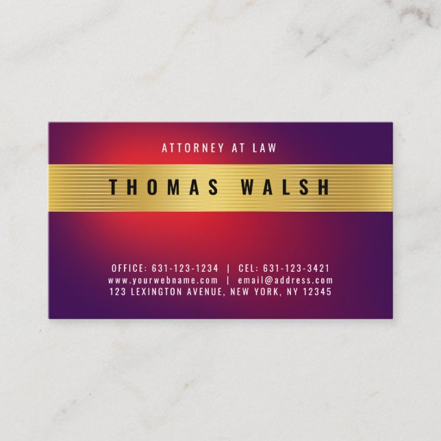 Elegant Minimalist Modern Gold Band Design Business Card (Front)