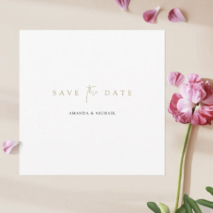 Elegant Minimalist Modern Gold Wedding Save The Date