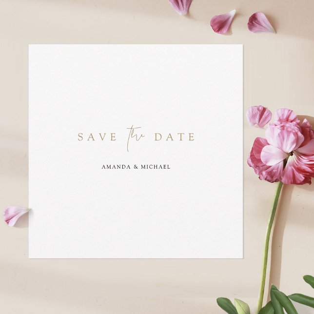 Elegant Minimalist Modern Gold Wedding Save The Date (Creator Uploaded)