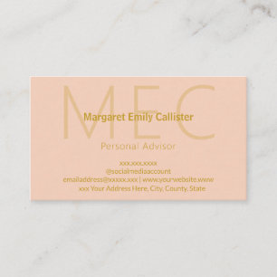 Elegant Minimalist Modern Golden Peach Horizontal Business Card