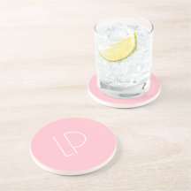 Elegant minimalist modern initial on pastel pink