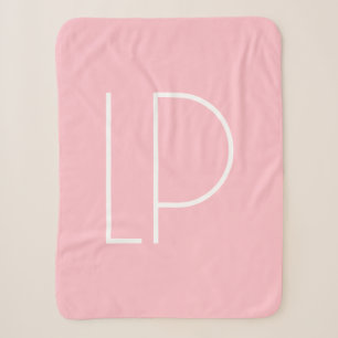 Elegant minimalist modern initial on pastel pink sherpa blanket