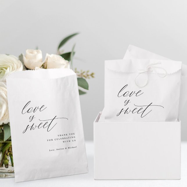 Elegant Minimalist Modern Romantic Wedding Favour Bag (Love is Sweet Wedding Favor Bags - Modern Romantic Wedding Decor)