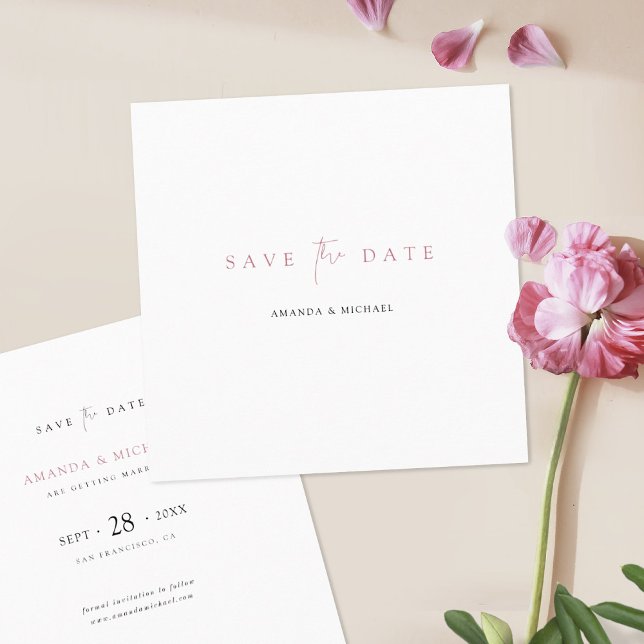 Elegant Minimalist Modern Rose Gold Wedding Save The Date (Creator Uploaded)
