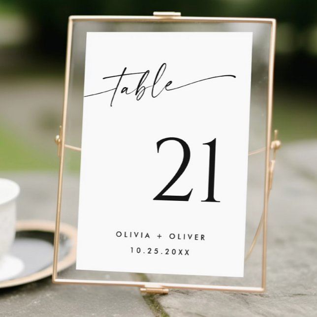 Elegant Minimalist Modern Wedding Table Number (Creator Uploaded)