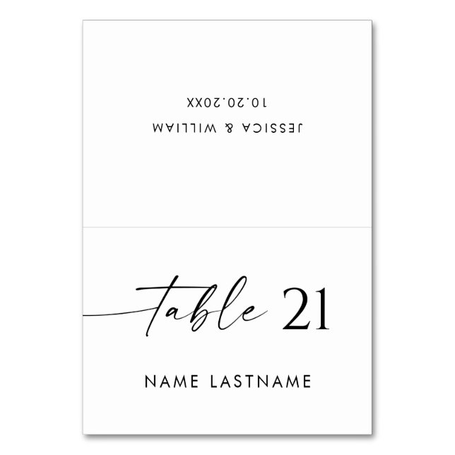 Elegant Minimalist Modern Wedding Table Place Card (Front)