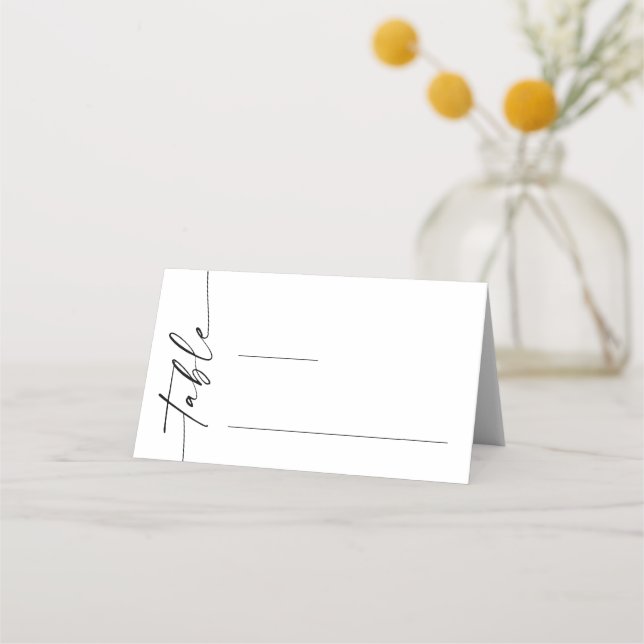 Elegant Minimalist Modern Wedding Table Place Card (Front)