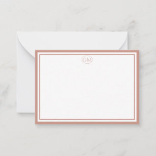 Elegant Minimalist Monogram Black Two Border Card