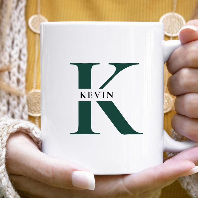 Elegant Minimalist Monogram Name Coffee Mug (Creator Uploaded)