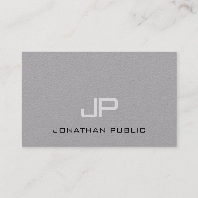 Elegant Minimalist Monogram Plain Luxury Trendy Business Card (Front)