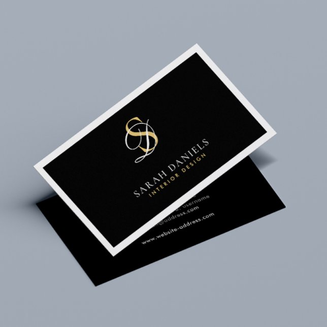 Elegant Minimalist Monogram Professional Business Card (Creator Uploaded)
