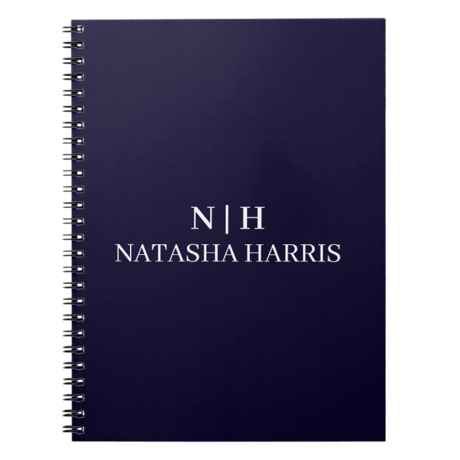 Elegant Minimalist Monogram Professional notebook (Front)
