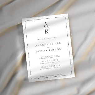 Elegant Minimalist Monogram Wedding Invitation